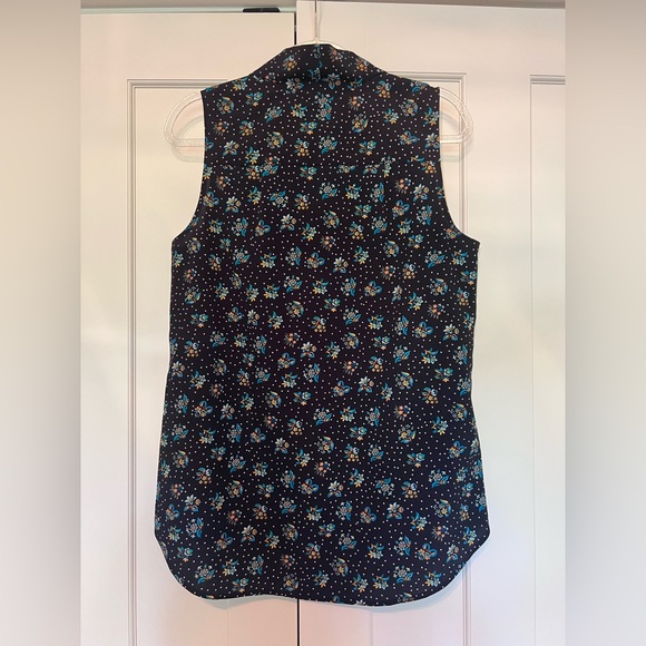 CAbi Sleeveless Floral Blouse - Black and Blue - Picture 2 of 4
